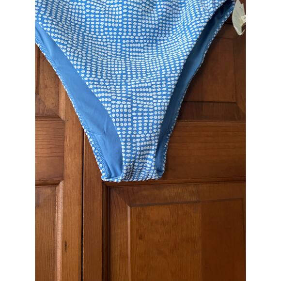NWT Aerie Women's High Cut Cheeky Bikini Bottom Polka Dot Horizon Blue Size XXL - Picture 2 of 10